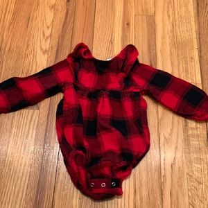 Old Navy 12-18 month Buffalo plaid onesie